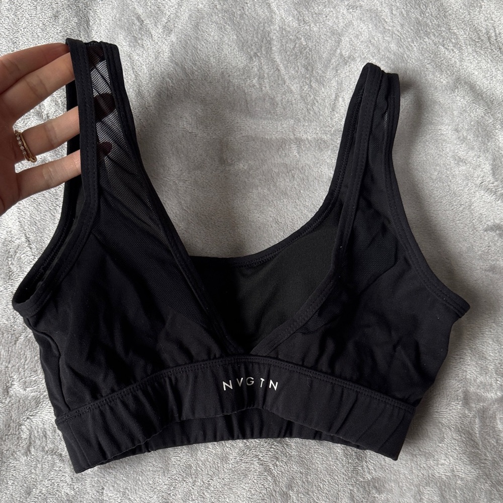 NVGTN Black Mesh Detail Sports Bra